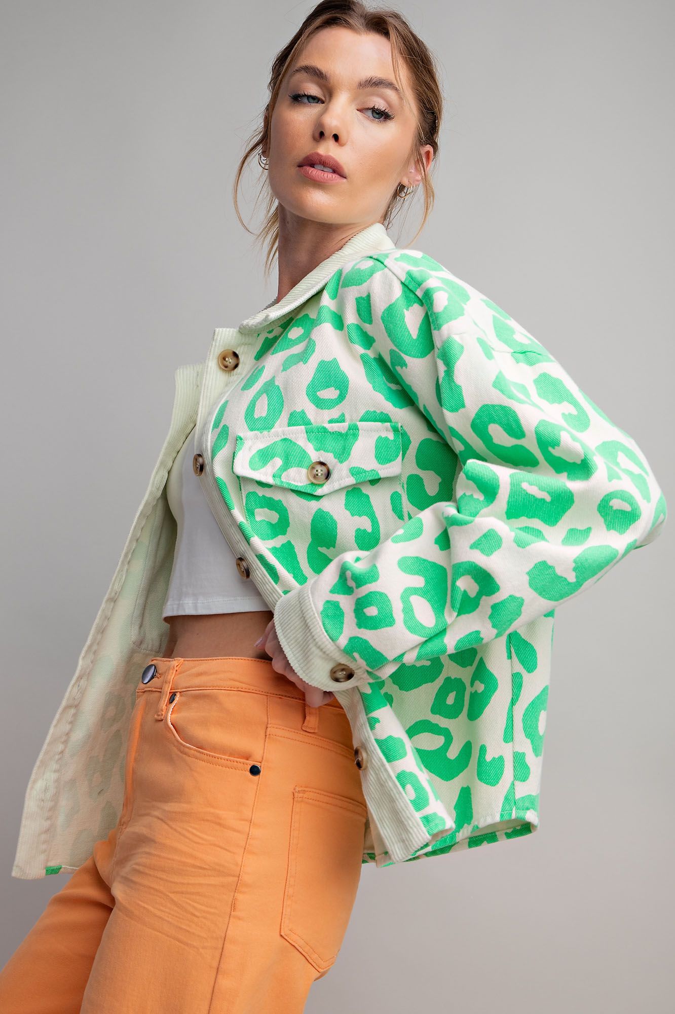 Mint Green Floral Easel Jacket