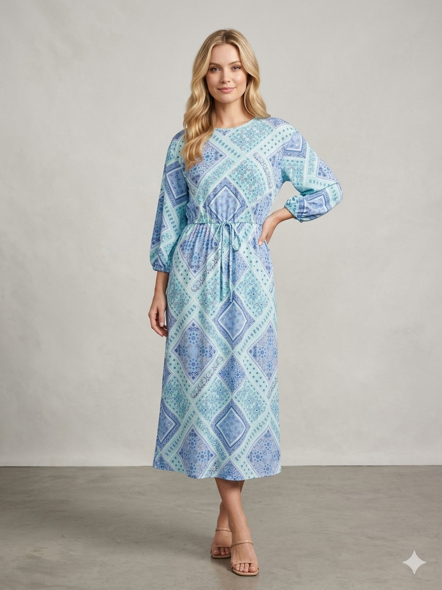Mint and Navy Ashley Dress