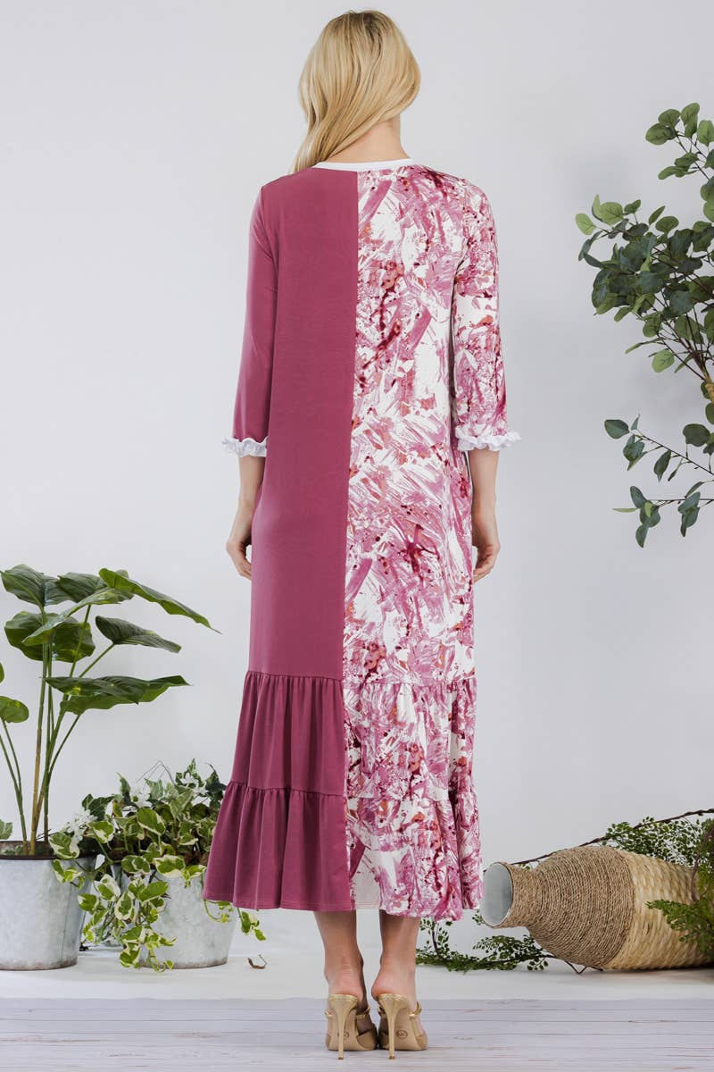 MAUVE TIE DYE DRESS