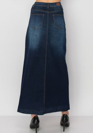 Ladies Emily Long Denim Skirt