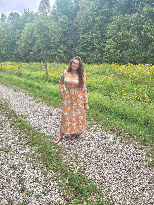 Ladies Mustard Floral Alyssa