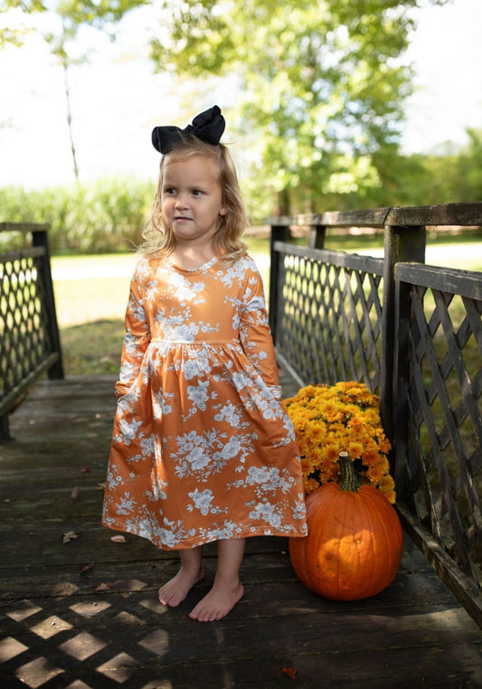 Girl's Mustard Floral Alyssa