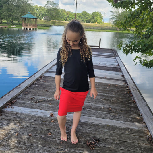 Girl's Black Athletic Tops