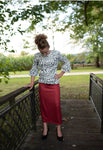 Ladies Crimson Midi Skirts