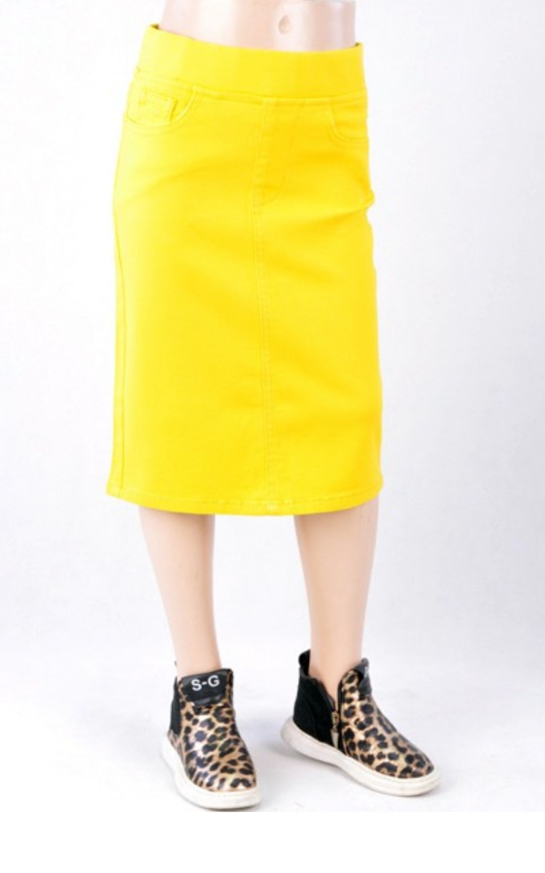 Girl's Yellow Denim Skirts
