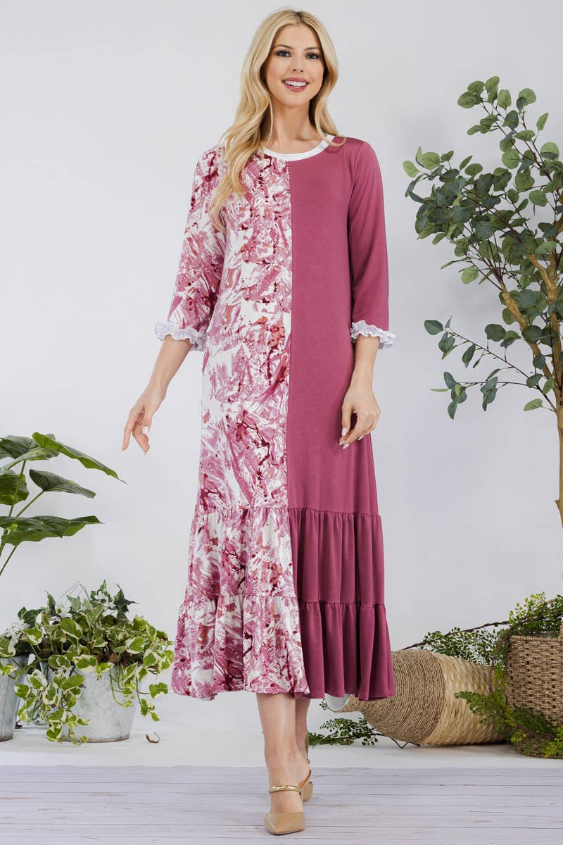MAUVE TIE DYE DRESS