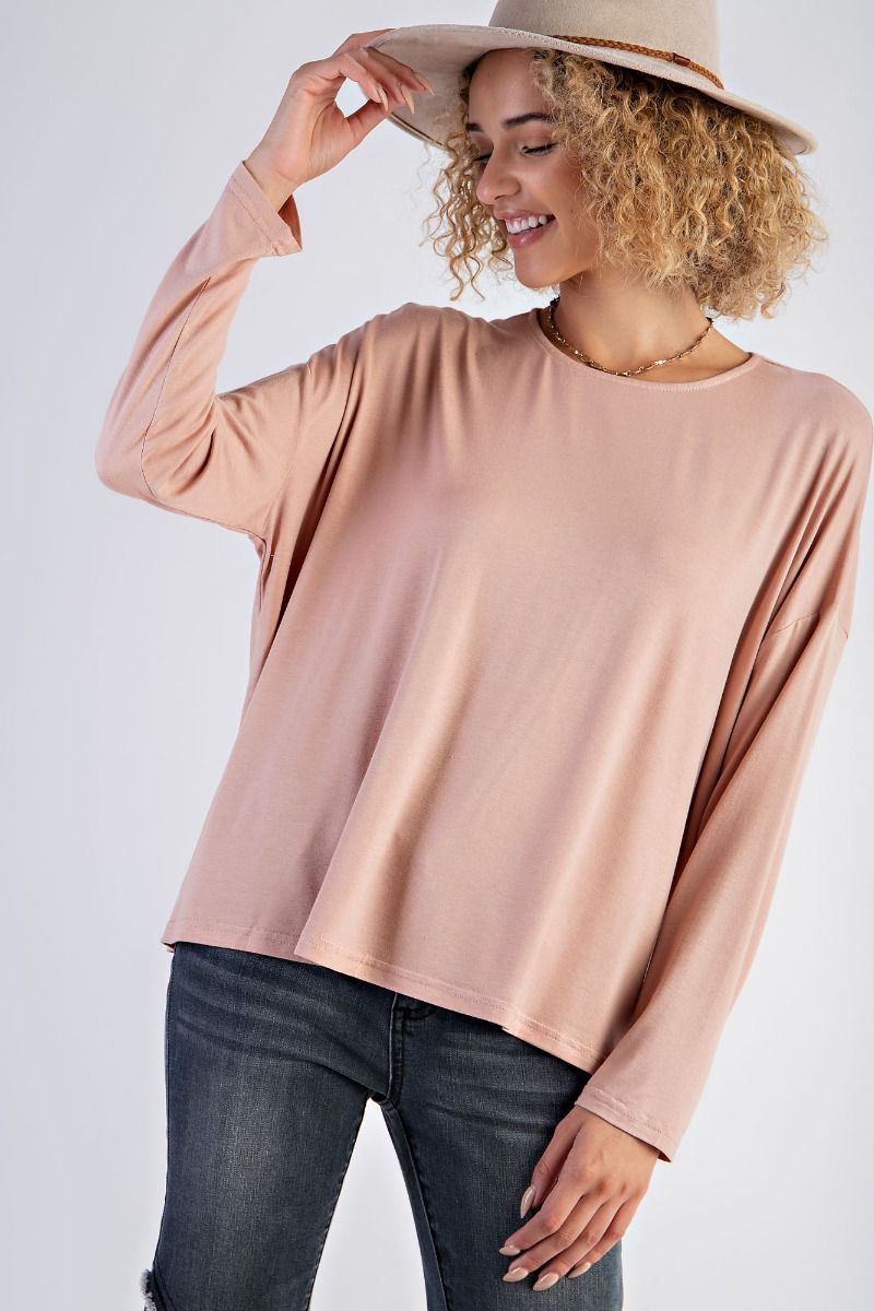 Loose Rose Dolman Sleeve Top