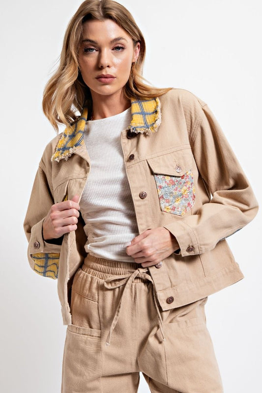Tan and Plaid Easel Jacket