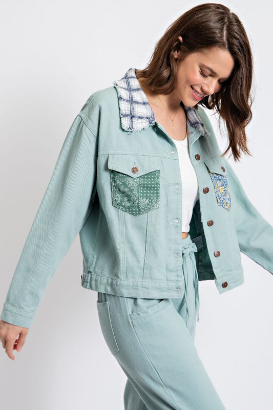 Blue and Plaid Easel Jacket