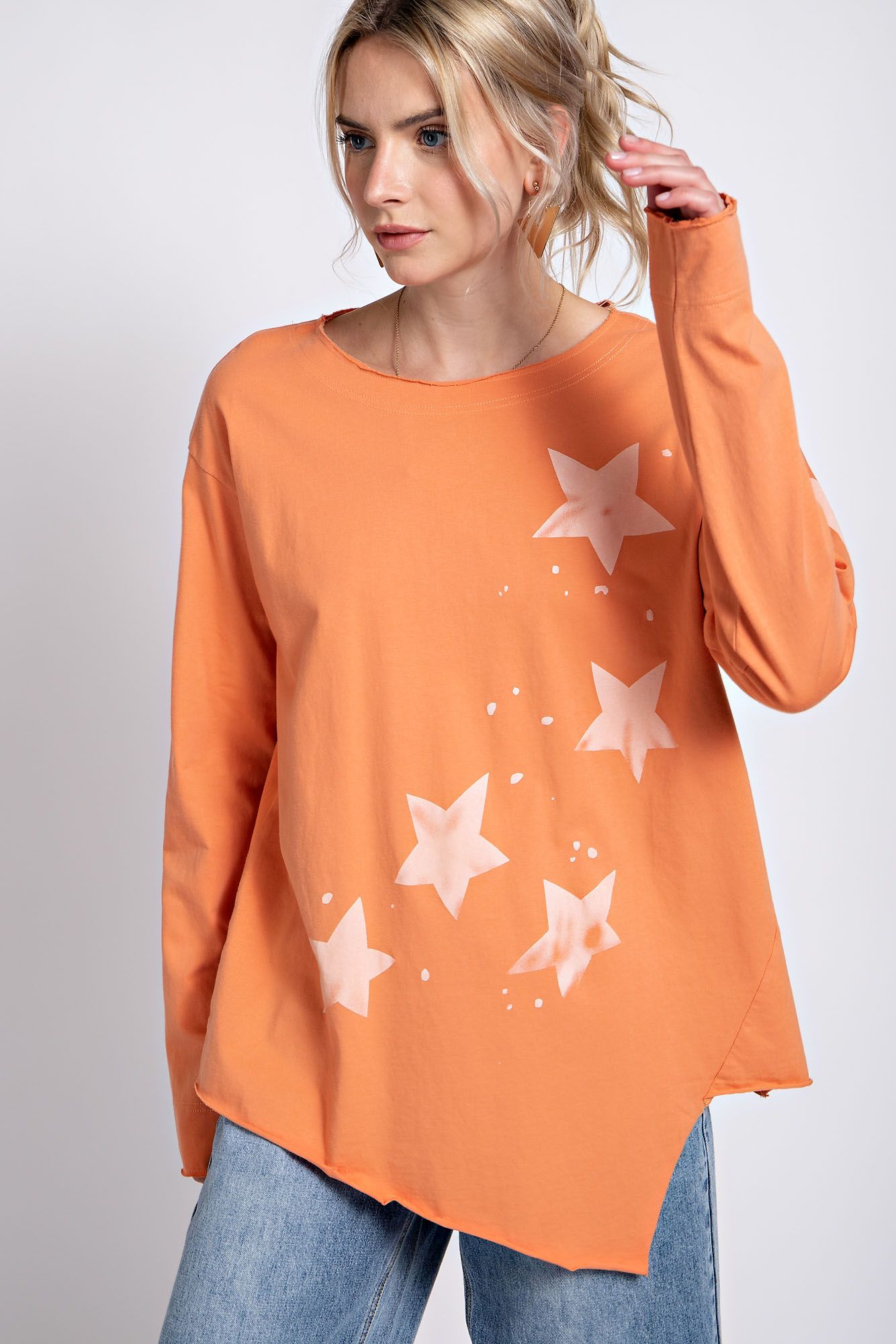 Orange Star Loose Boho Tee