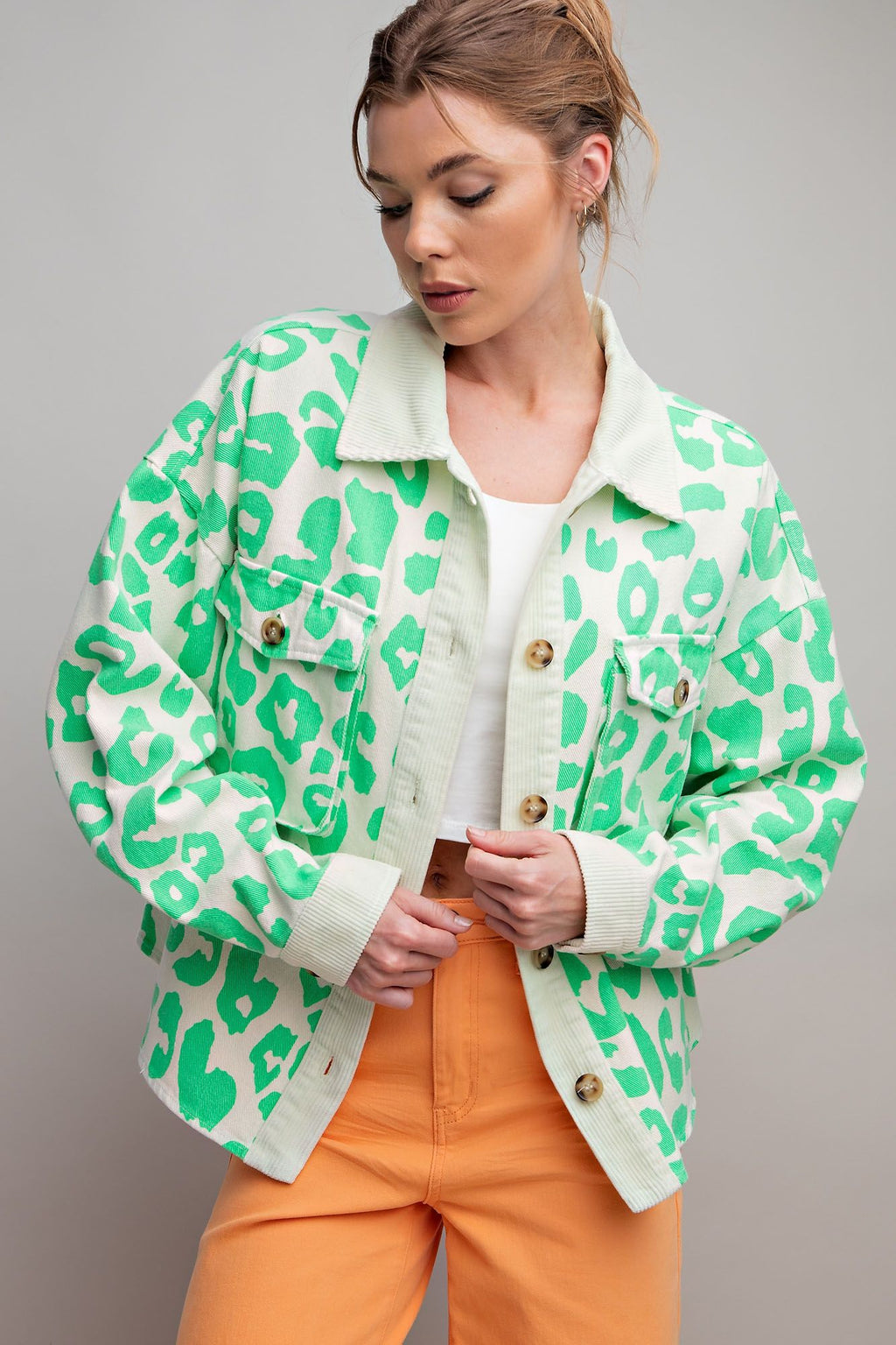 Mint Green Floral Easel Jacket