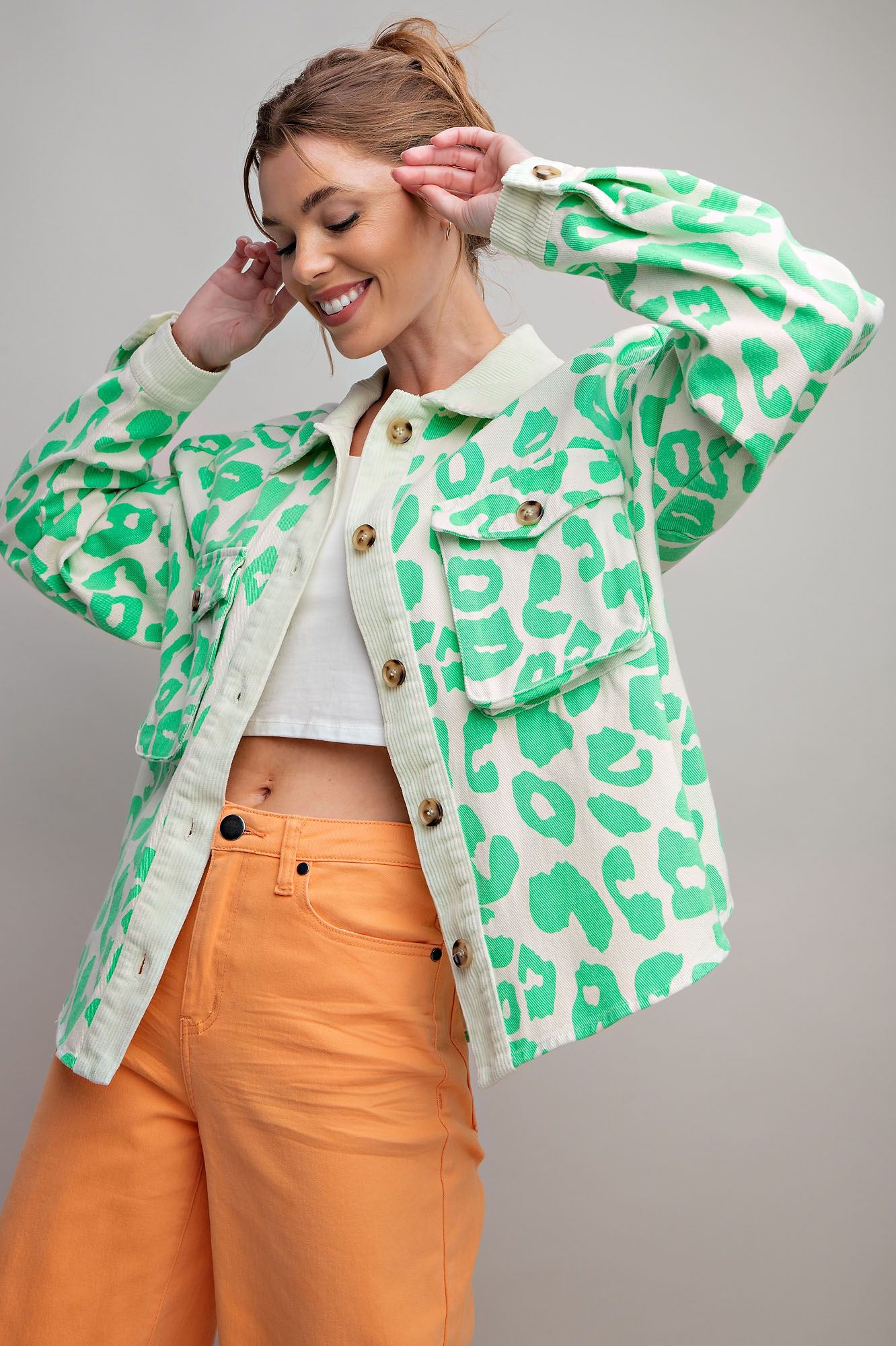 Mint Green Floral Easel Jacket