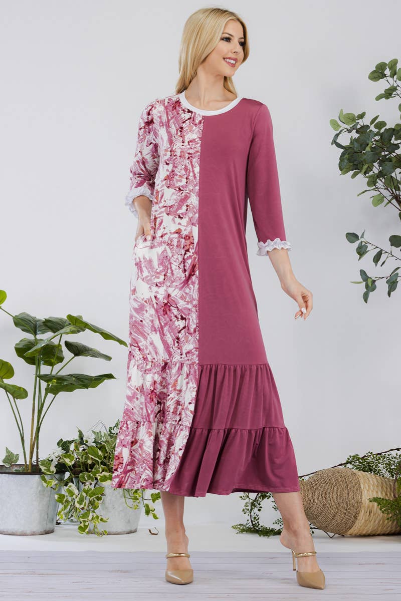 MAUVE TIE DYE DRESS