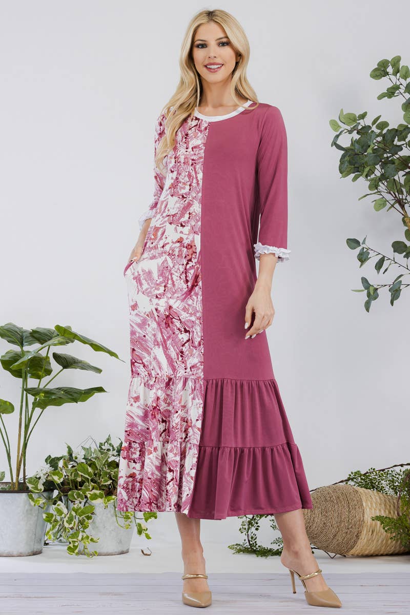 MAUVE TIE DYE DRESS