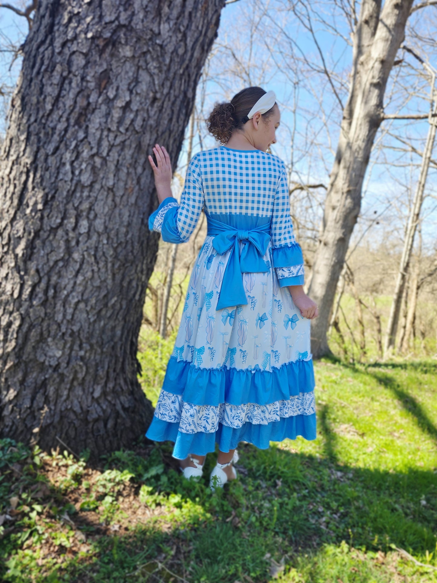 Blue Bow Charlee Dress