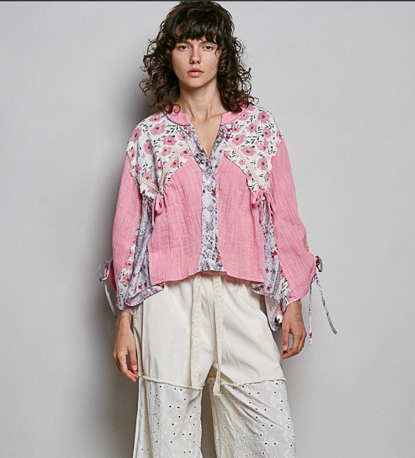 POL Pink bow Top