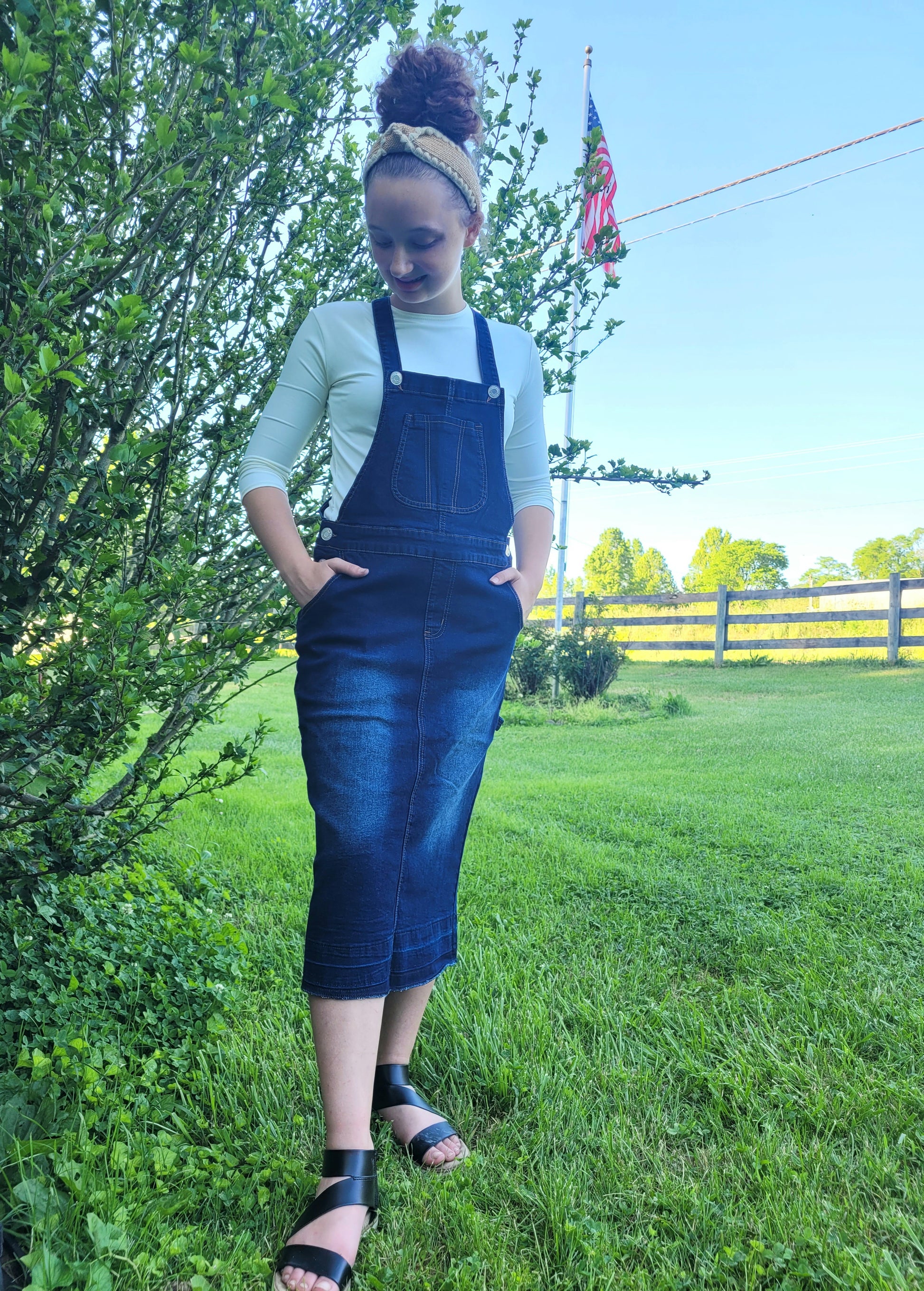 Ladies Dark Wash Denim Overall Dress Sweet Modesty Apparel Ladies Dark Wash Denim Overall Dress Sweet Modesty Apparel