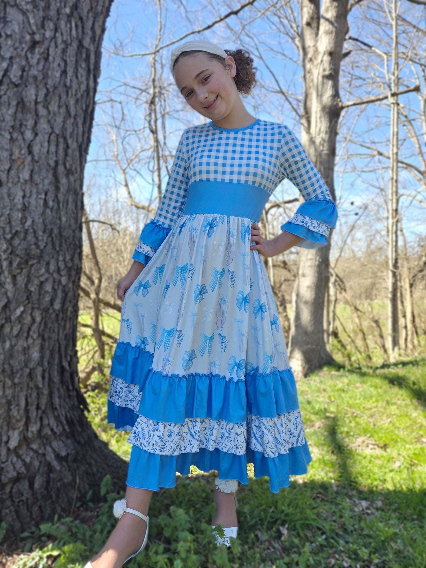 Blue Bow Charlee Dress