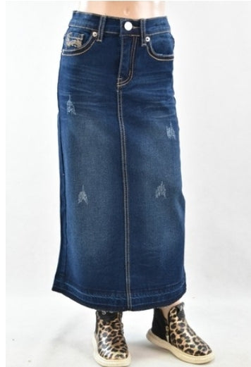 Girl's Long Denim Skirts