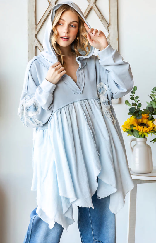 Oli&Hali Baby Blue Hooded Top