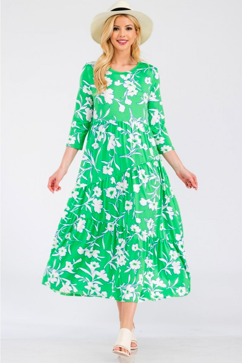 Green Floral Dress