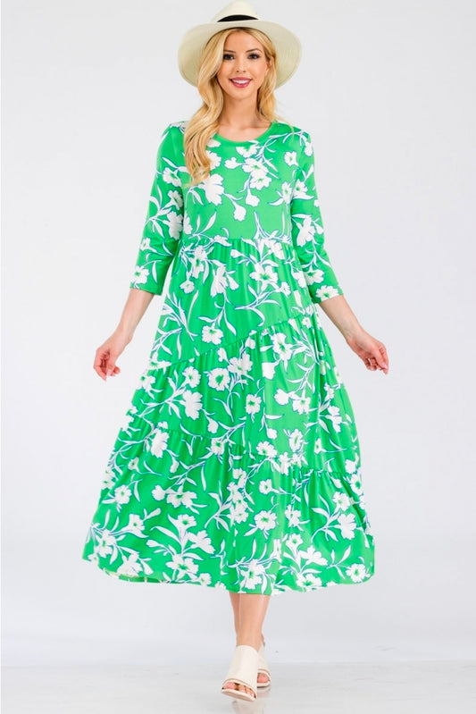 Green Floral Dress
