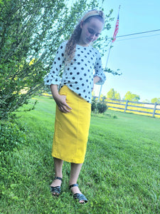 Girl's Yellow Denim Skirts