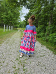 Royal and Pink Summer Charlee Dress