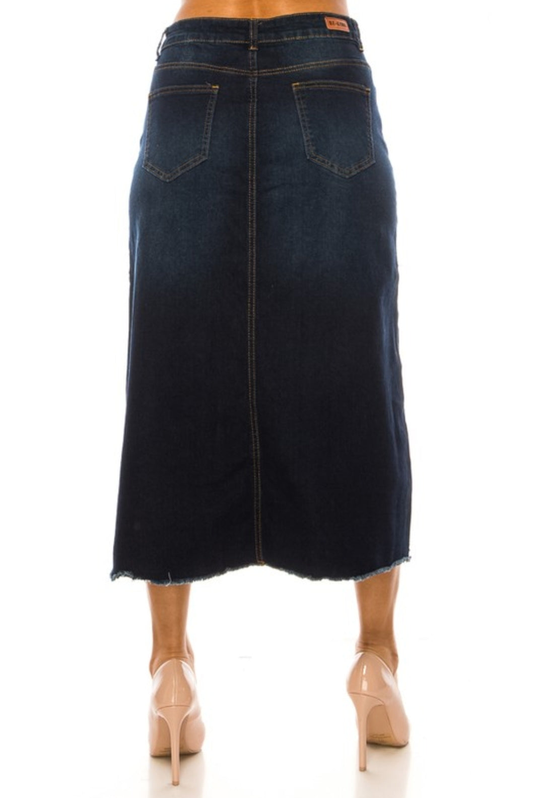 Ladies Aria Dark Wash Denim Skirt