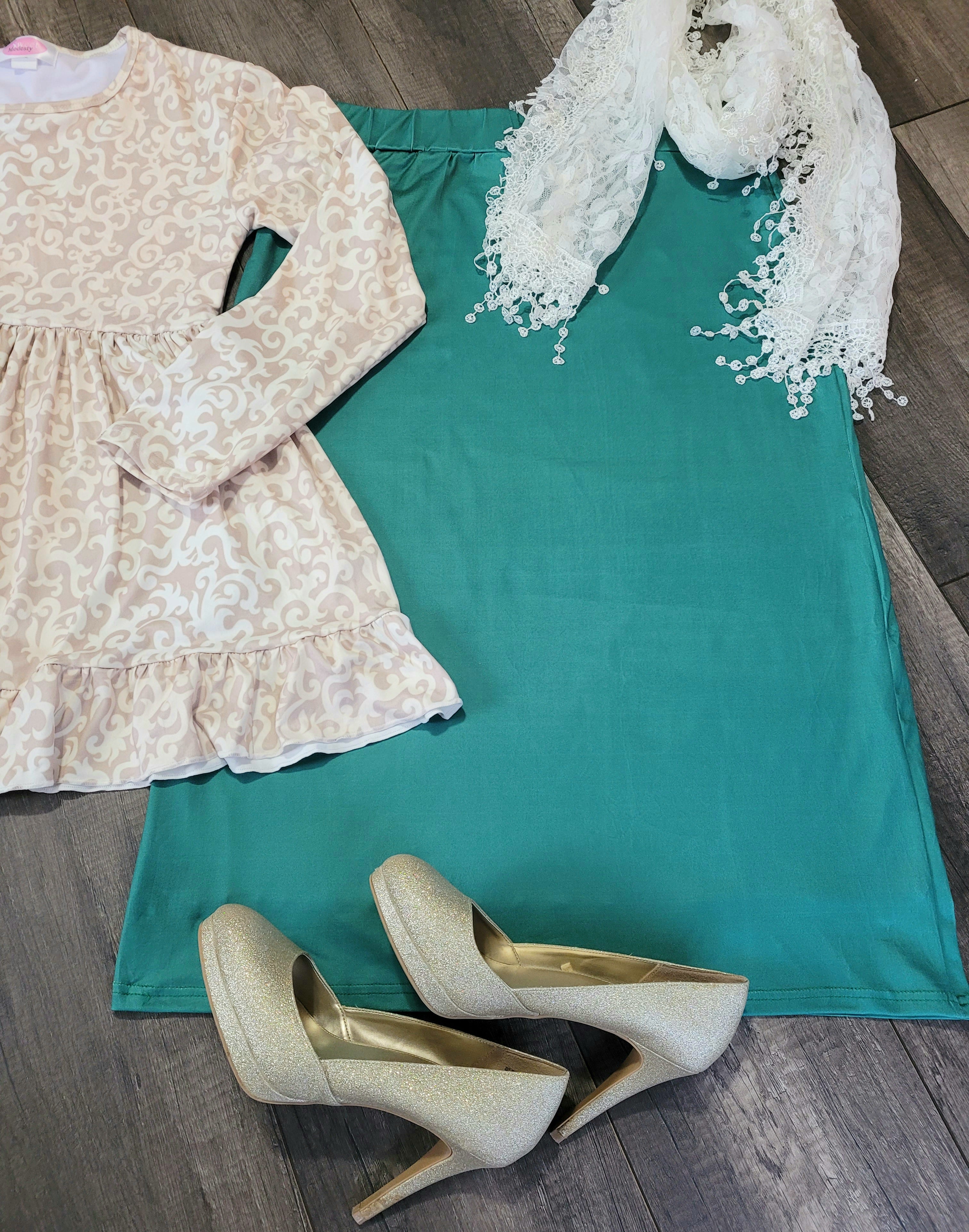 Ladies Cream Scroll Tunic
