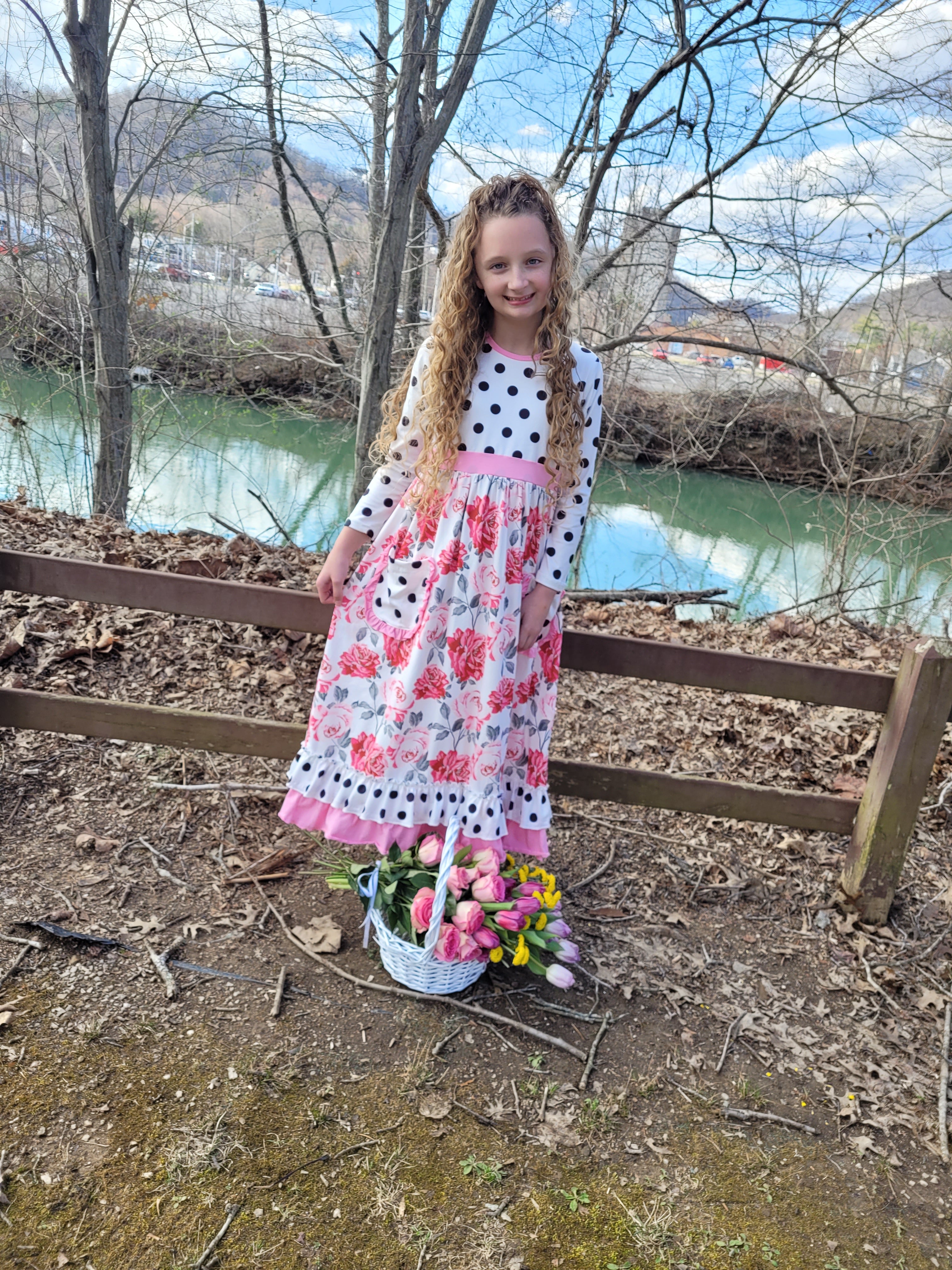 Girl's Polka Dot Rose Lauren Dress