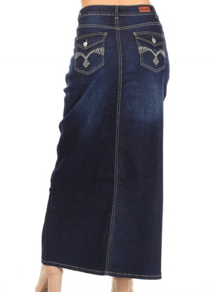 Ladies Long Ariel Denim Skirt