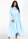 Spring Blue Shirt Dress