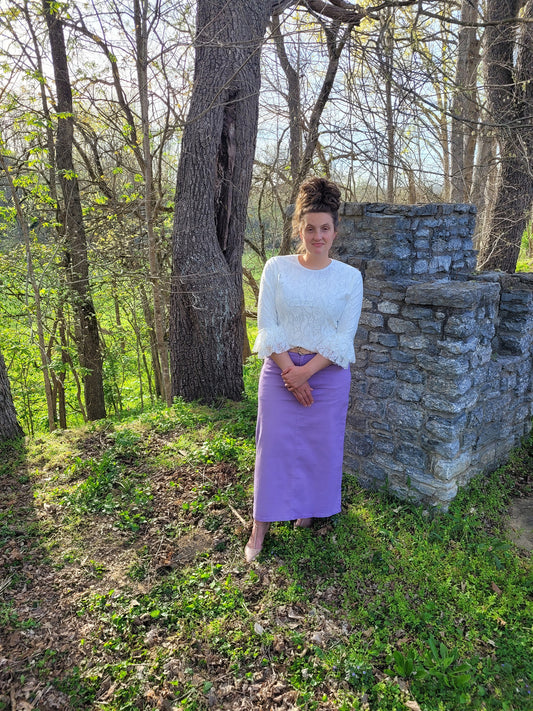 Ladies Lavender Denim Skirts